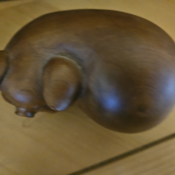 Vintage Japanese Happy Boxwood Carved Pig - Picture 4 of 13